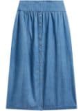 agnès b. button-up denim skirt - Blue