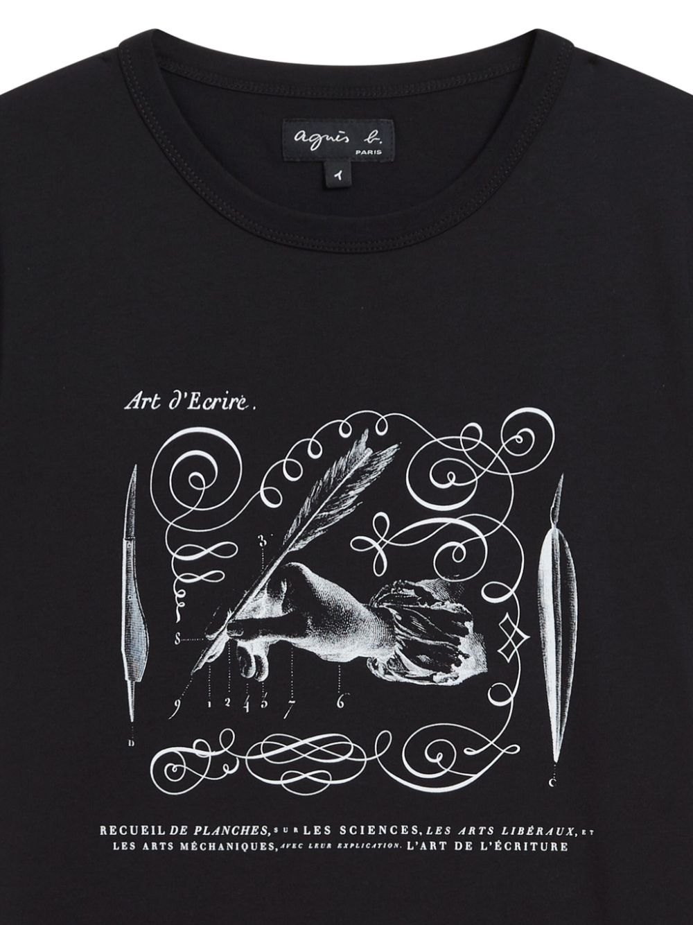Shop Agnès B. Brando Encyclopédie-print Cotton T-shirt In Black
