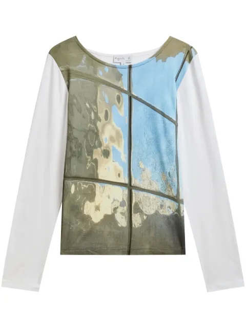 agnès b.  long-sleeved graphic-print top