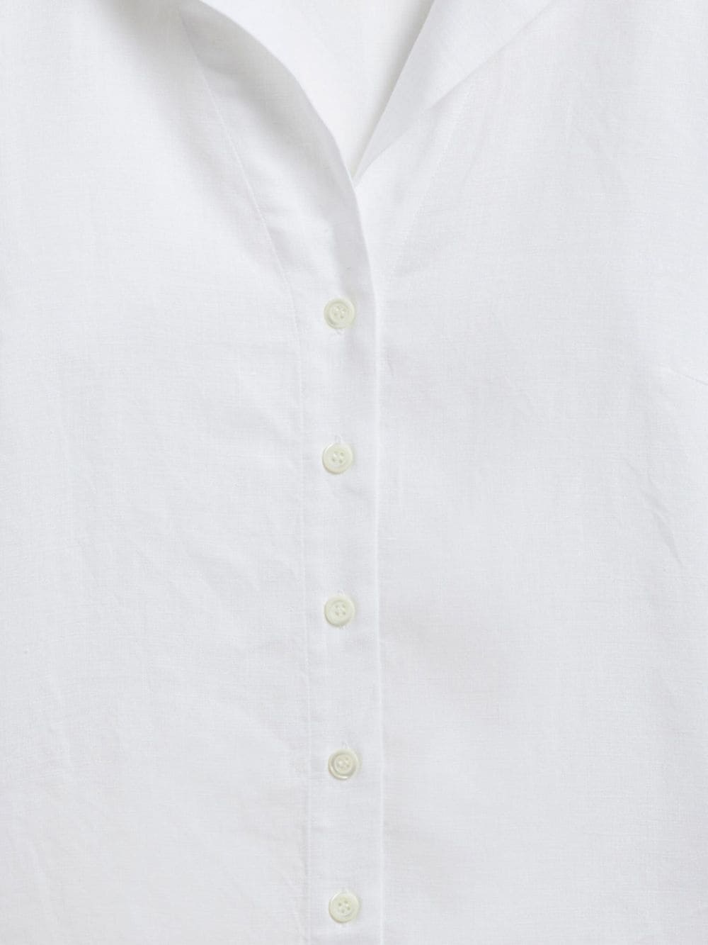 Shop Agnès B. Long-sleeve Linen Shirt In White