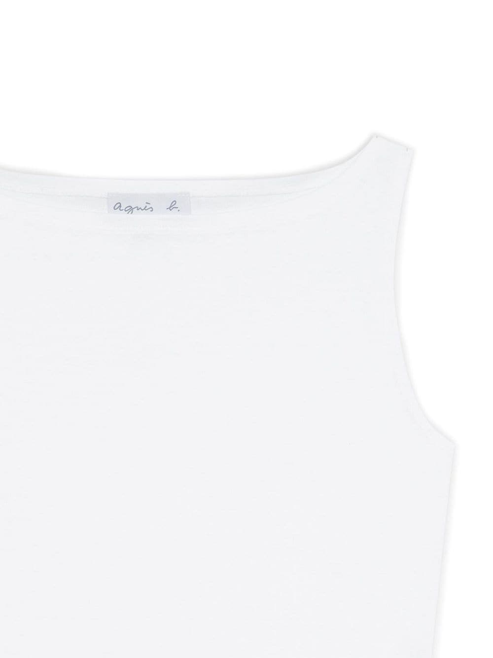 Shop Agnès B. Boat-neck Cotton Tank Top In White