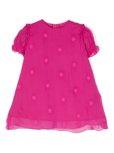 Chloé Kids star-embroidered silk dress