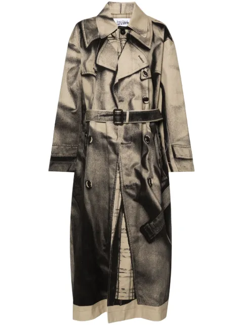 Jean Paul Gaultier trompe l'oeil-print trench coat