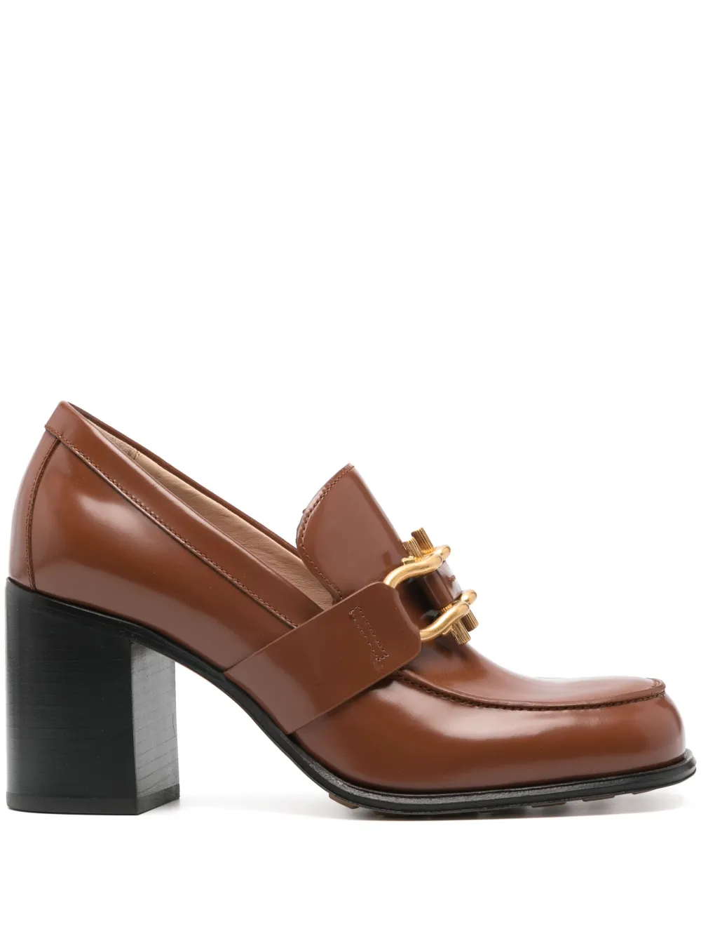 Shop Bottega Veneta Monsieur 75mm Leather Pumps In Brown