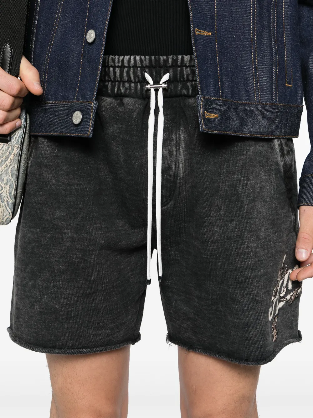 AMIRI Filigree Cotton Track Shorts | Black | FARFETCH ZA