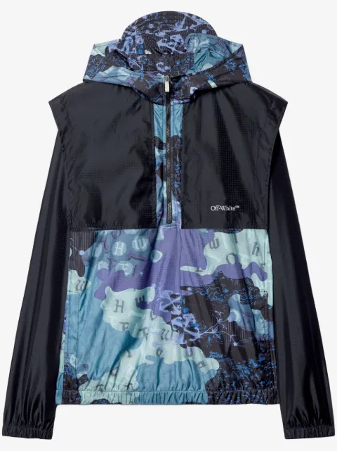 Off-White chamarra rompevientos con estampado gráfico