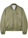 Off-White logo-embroidered bomber jacket - Green