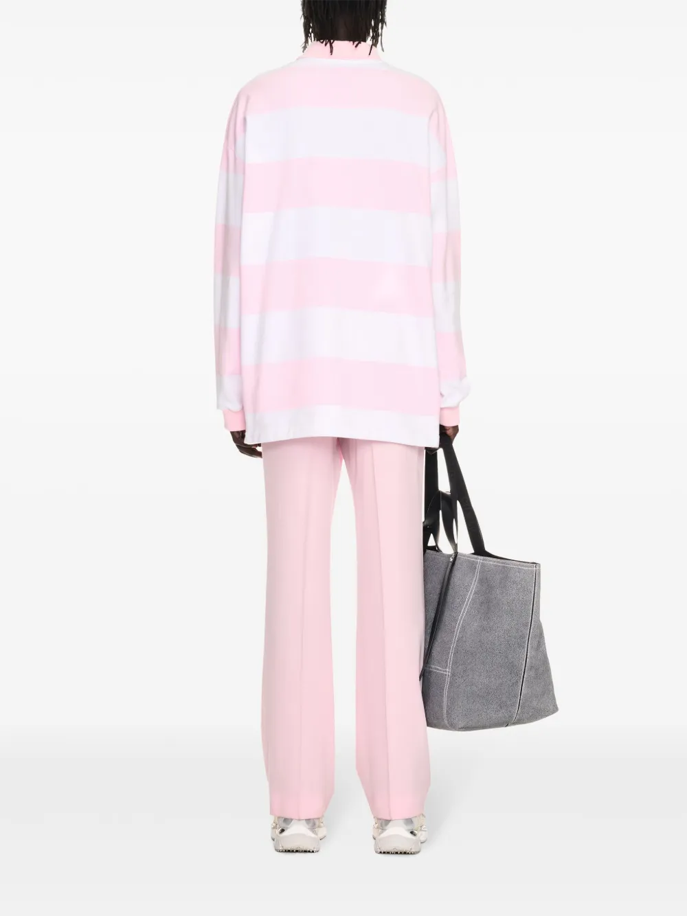 Off-White Poloshirt met lange mouwen Roze