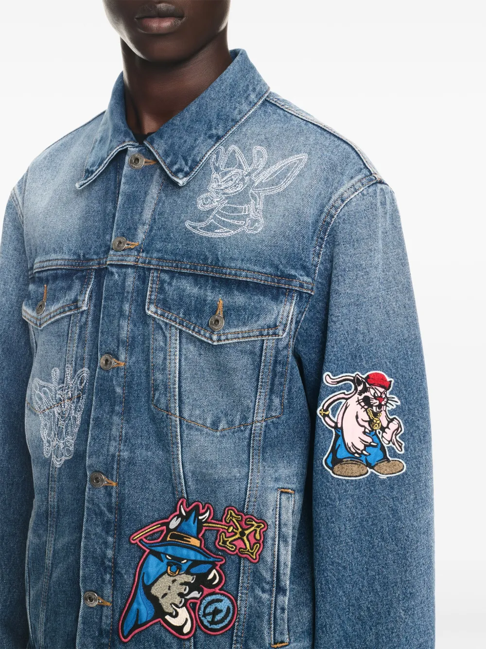 Affordable Off-White Character Skate denim jacket Men