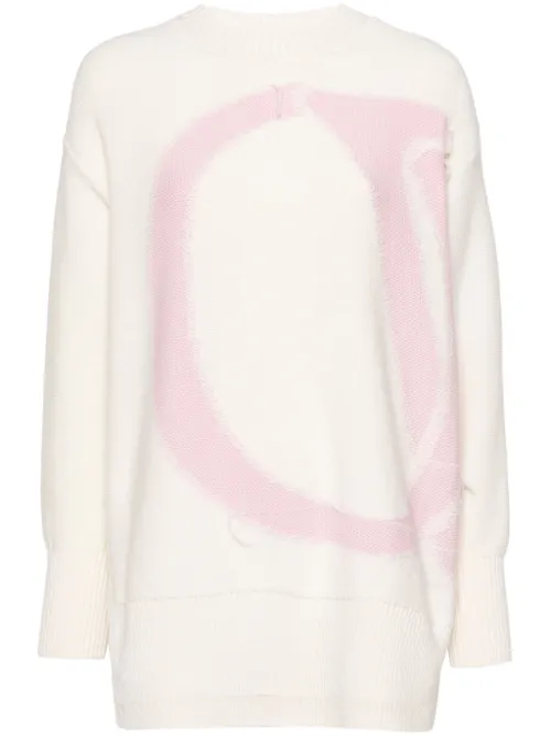 Pull à logo en maille intarsia - Off-White - Modalova