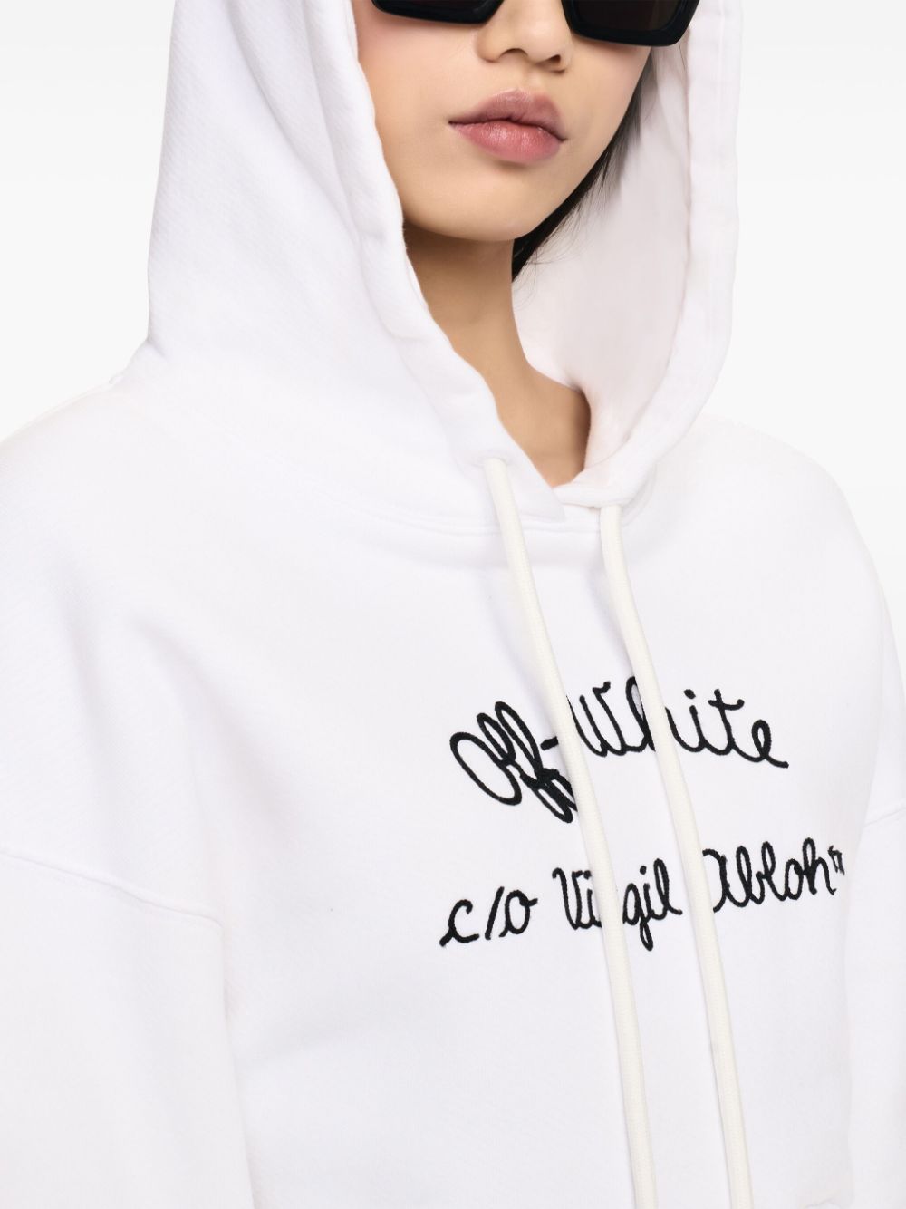 Off-White embroidered-logo hoodie Women