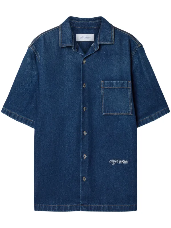 Off-White Hemdjacke Aus Denim Blau FARFETCH DE - Main Image