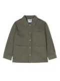 Aspesi Kids logo-patch cotton shirt jacket - Green