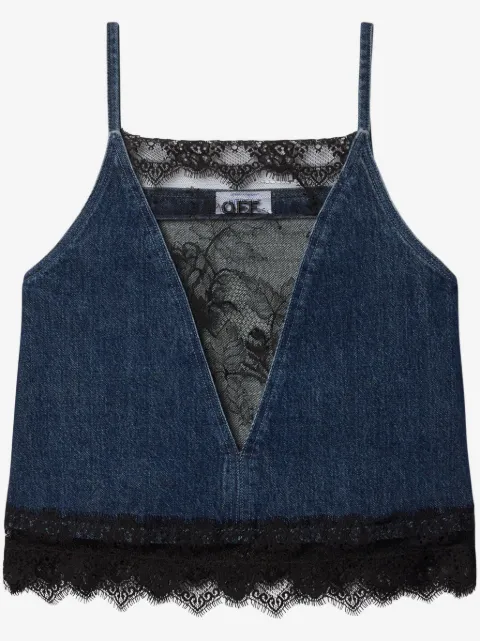 Off-White lace-detailing top