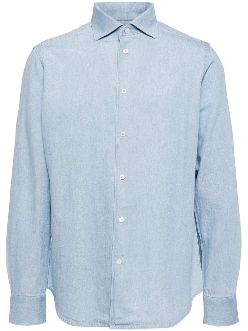Shop Paul Smith Button-up Denim Shirt In Blue