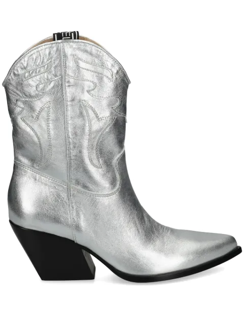 Elena Iachi 70mm metallic leather cowboy boots