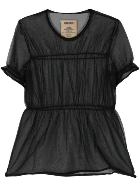 Uma Wang blusa traslúcida con detalle de costura