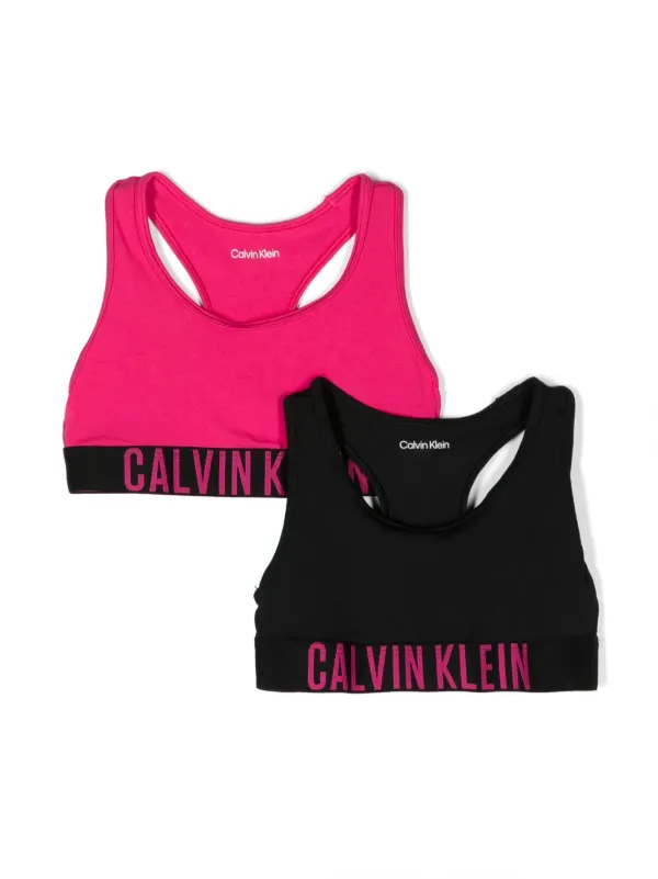 Calvin Klein Kids logo underband Racerback Bras pack Of two Farfetch