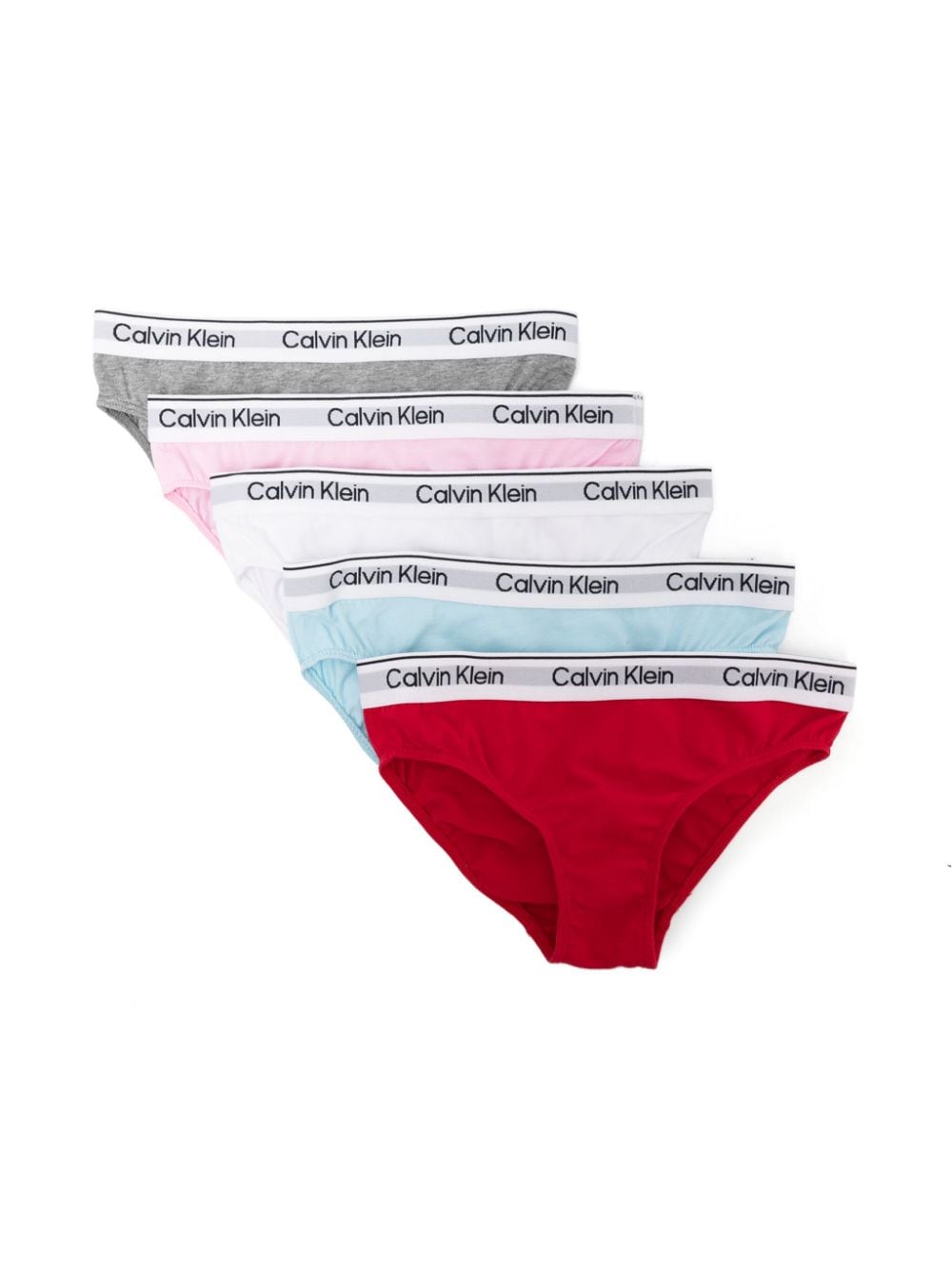 Calvin Klein Kids' Logo-waistband Cotton Briefs (pack Of Five) In Pink