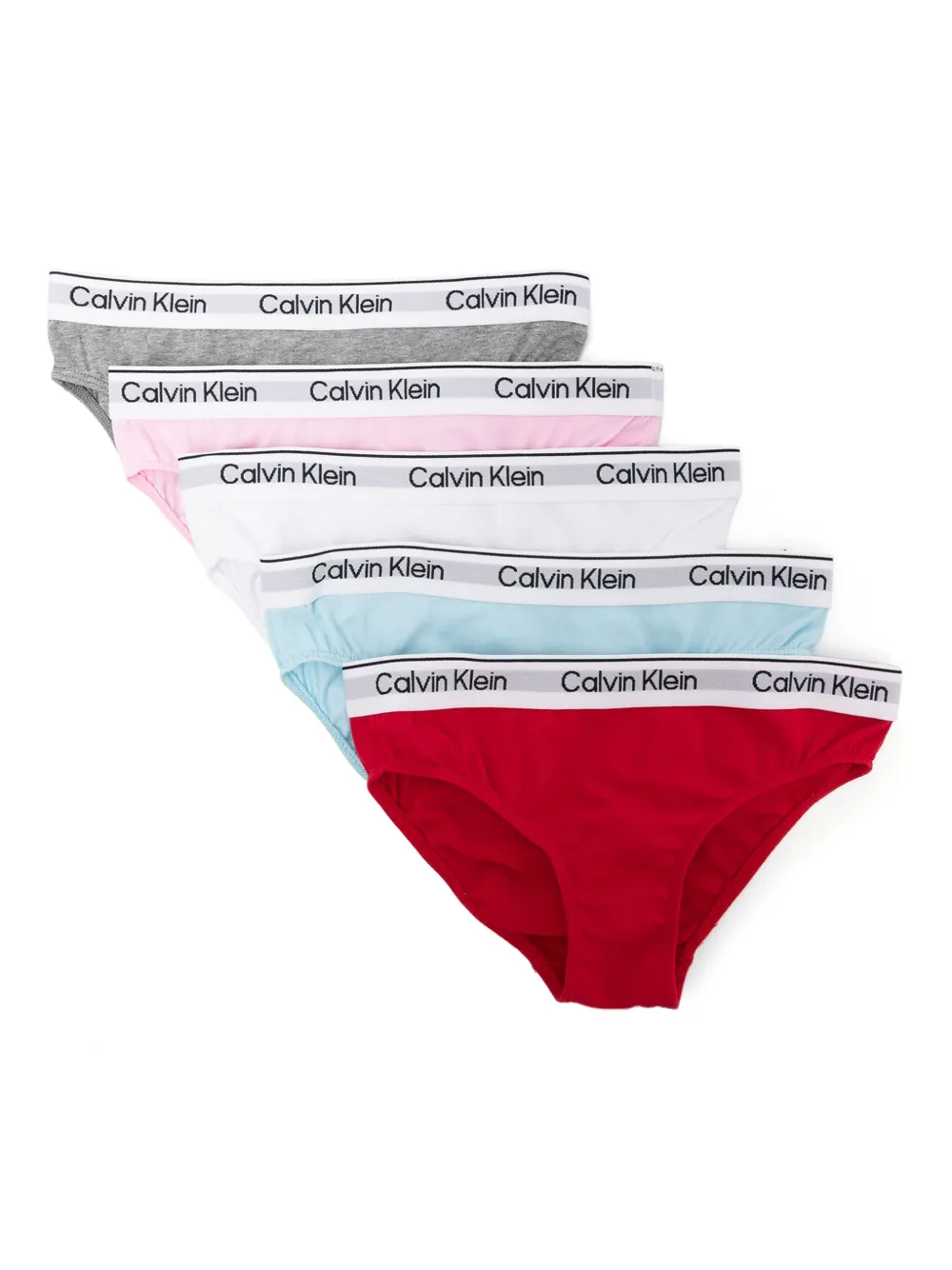 Calvin Klein Kids logo-waistband cotton briefs (pack of five) - Pink
