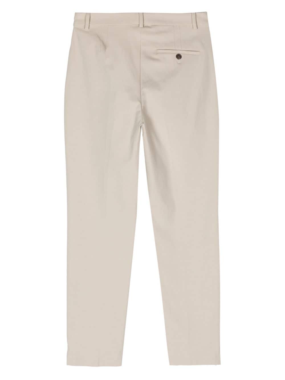 Shop Theory High-waist Tapered Trousers In Neutrals