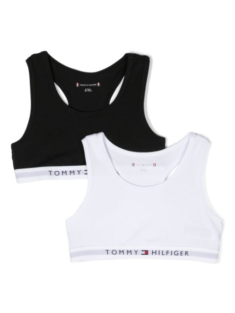 Tommy Hilfiger Junior logo-underband racerback bras (pack of two)