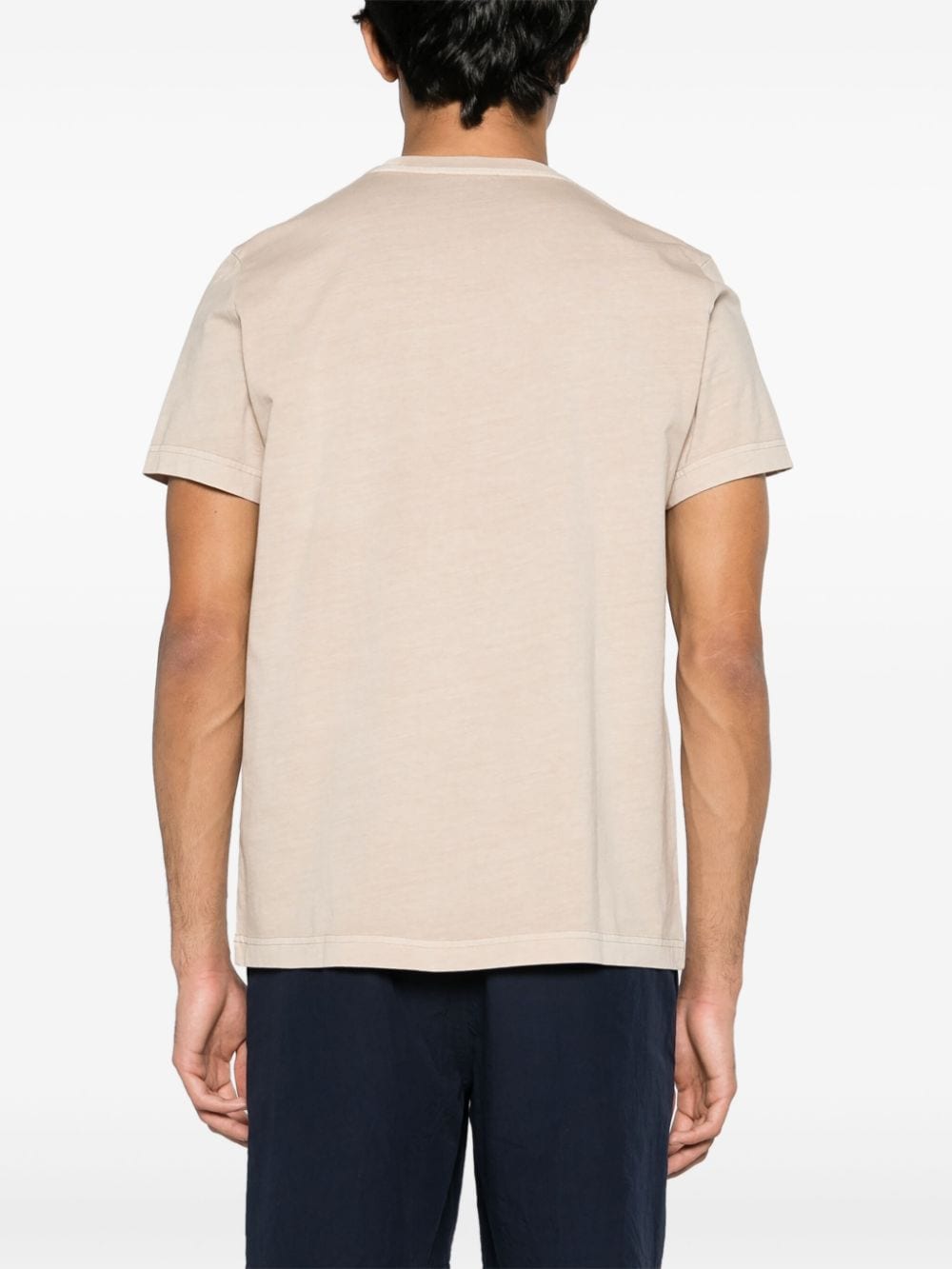 Shop Fay Logo-embroidered Cotton T-shirt In Neutrals