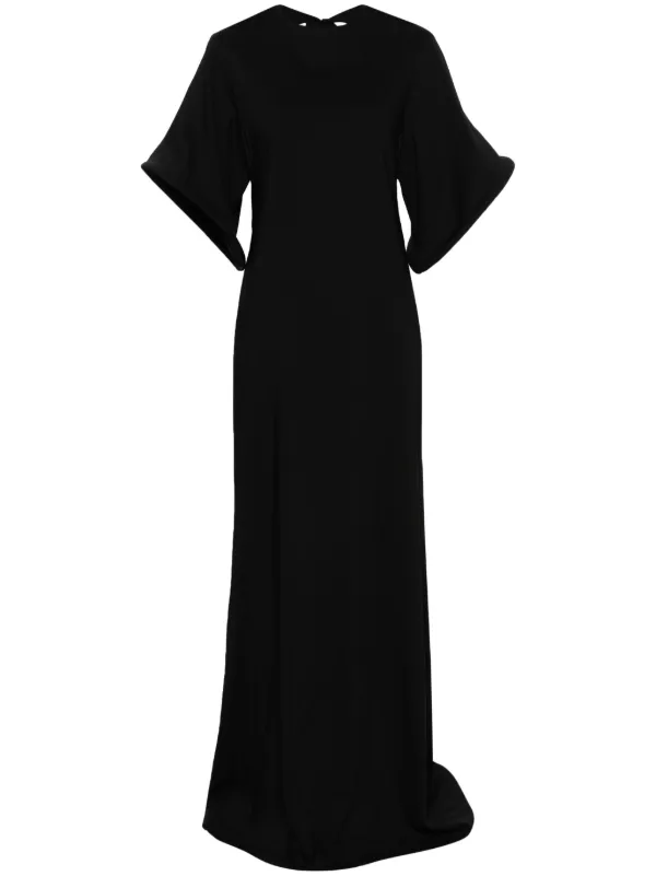 Atu Body Couture bell-sleeve open-back Maxi Dress | Black | FARFETCH