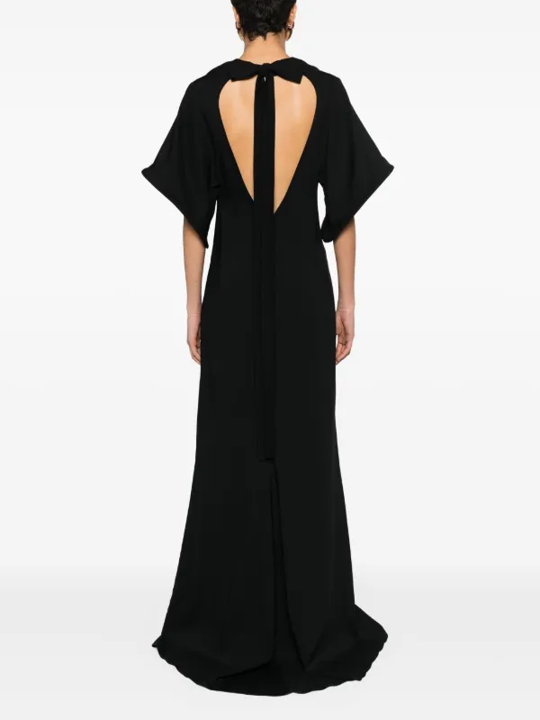 Atu Body Couture bell-sleeve open-back Maxi Dress | Black | FARFETCH CA
