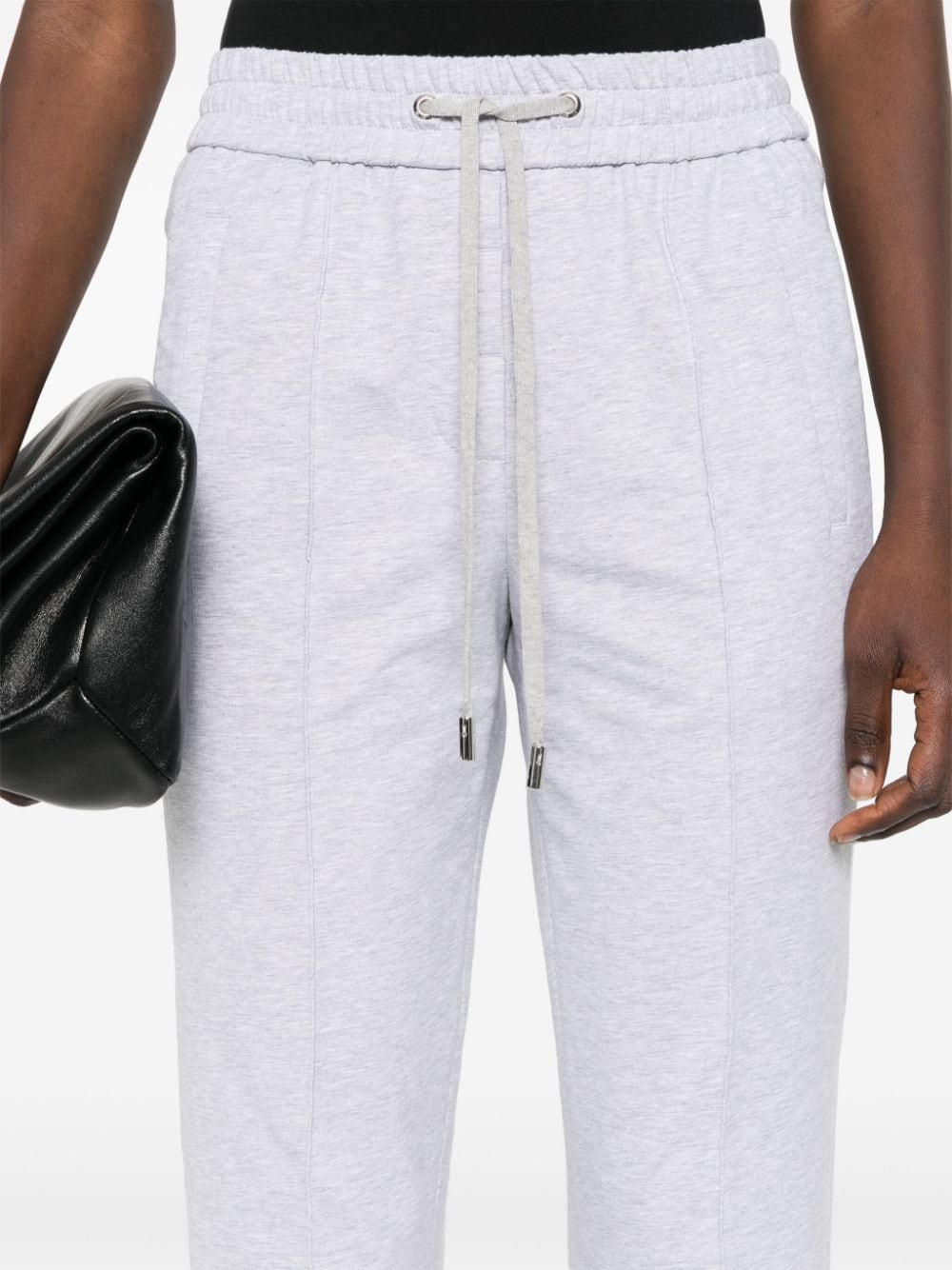 Shop Peserico Mélange Slim-cut Cropped Trousers In Grau