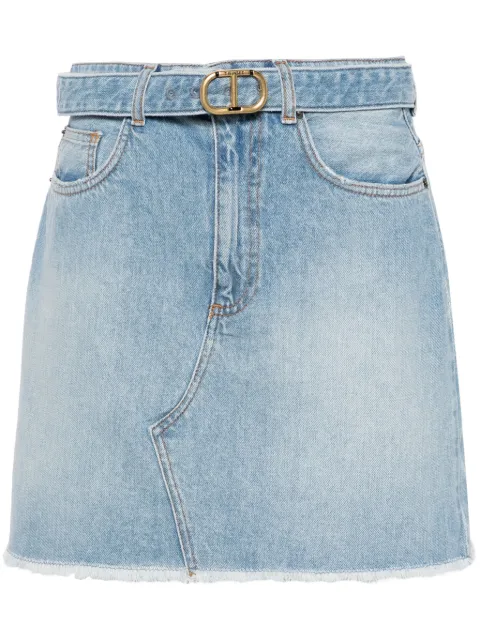 TWINSET frayed denim miniskirt