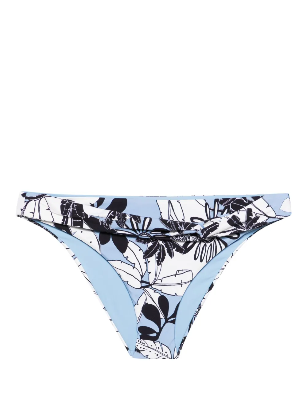 Shop Twinset Palm-print Bikini Bottoms In Blau