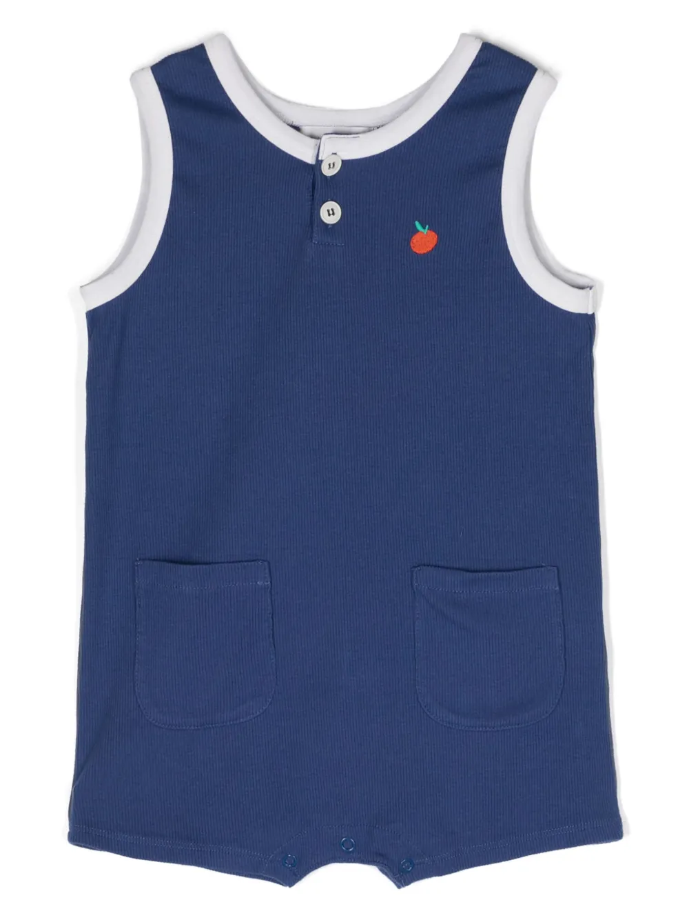 Bobo Choses Tomato-embroidered ribbed shorties - Blue