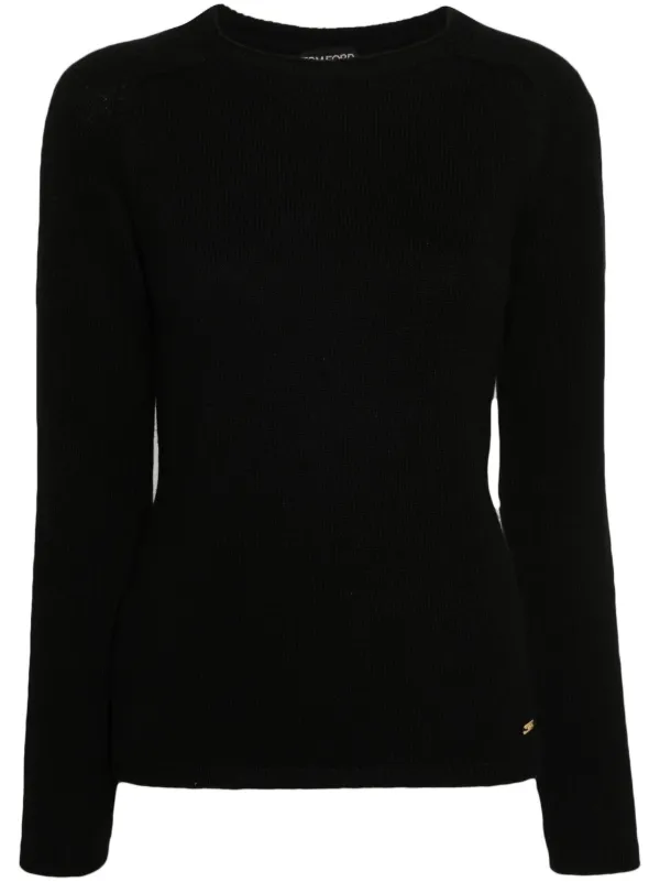 Tom Ford Logo-plaque Cashmere Jumper in Black