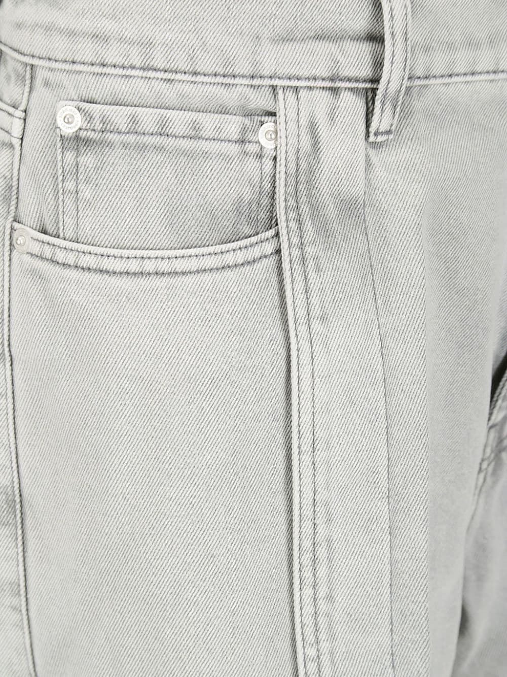 Shop Y/project Ruffle-detail Wide-leg Jeans In Grey