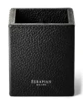 Serapian Cachemire leather pen pot - Black