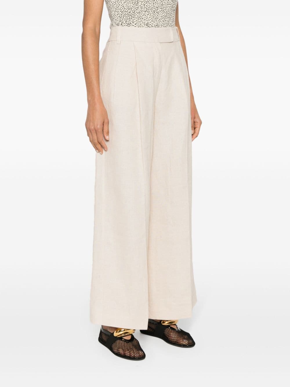 Shop 's Max Mara Mid-rise Wide-leg Trousers In Nude
