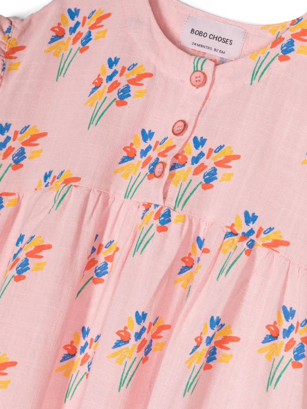 Bobo Choses Jurk met ruches en print Roze