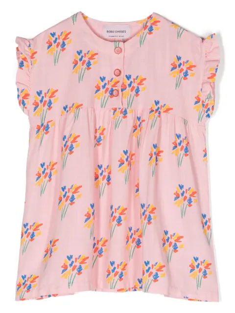 Bobo Choses Fireworks-print ruffled-trim dress