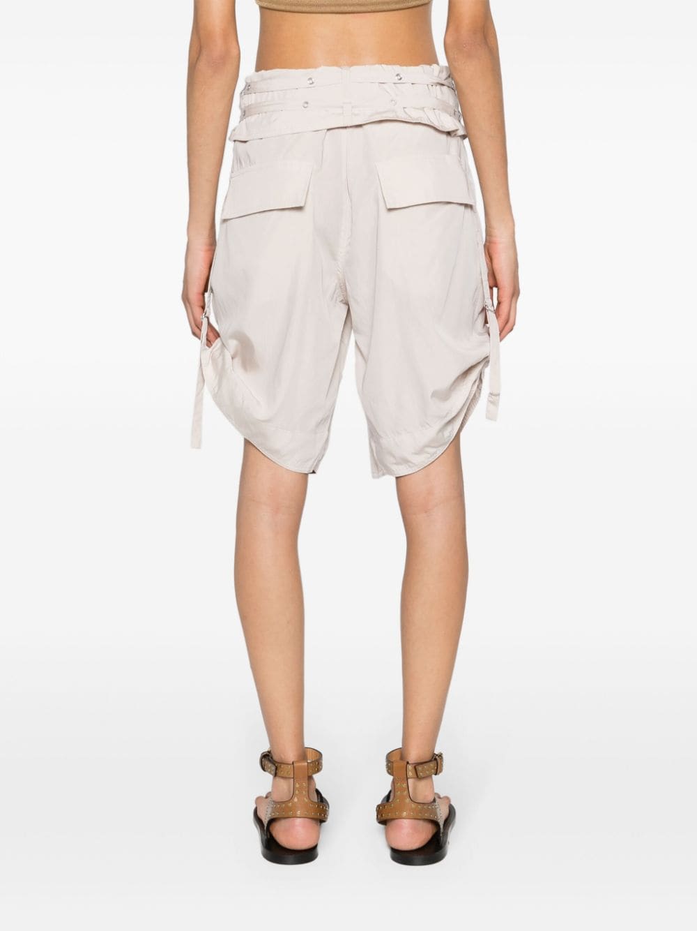 Shop Isabel Marant Heidi Low-rise Belted Shorts In Neutrals
