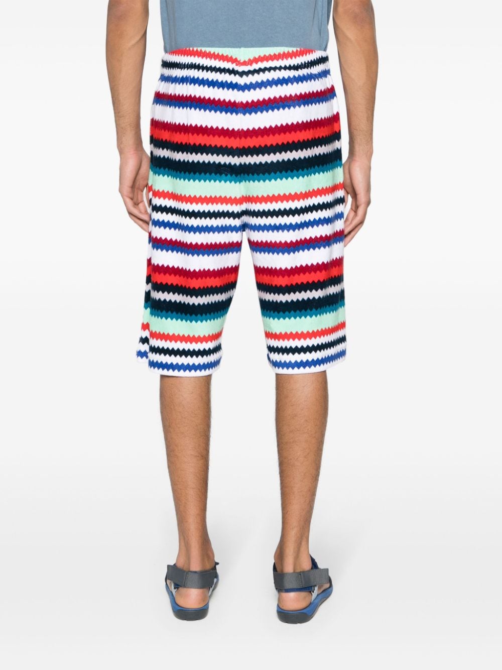 Shop Missoni Zigzag-pattern Track Shorts In Red