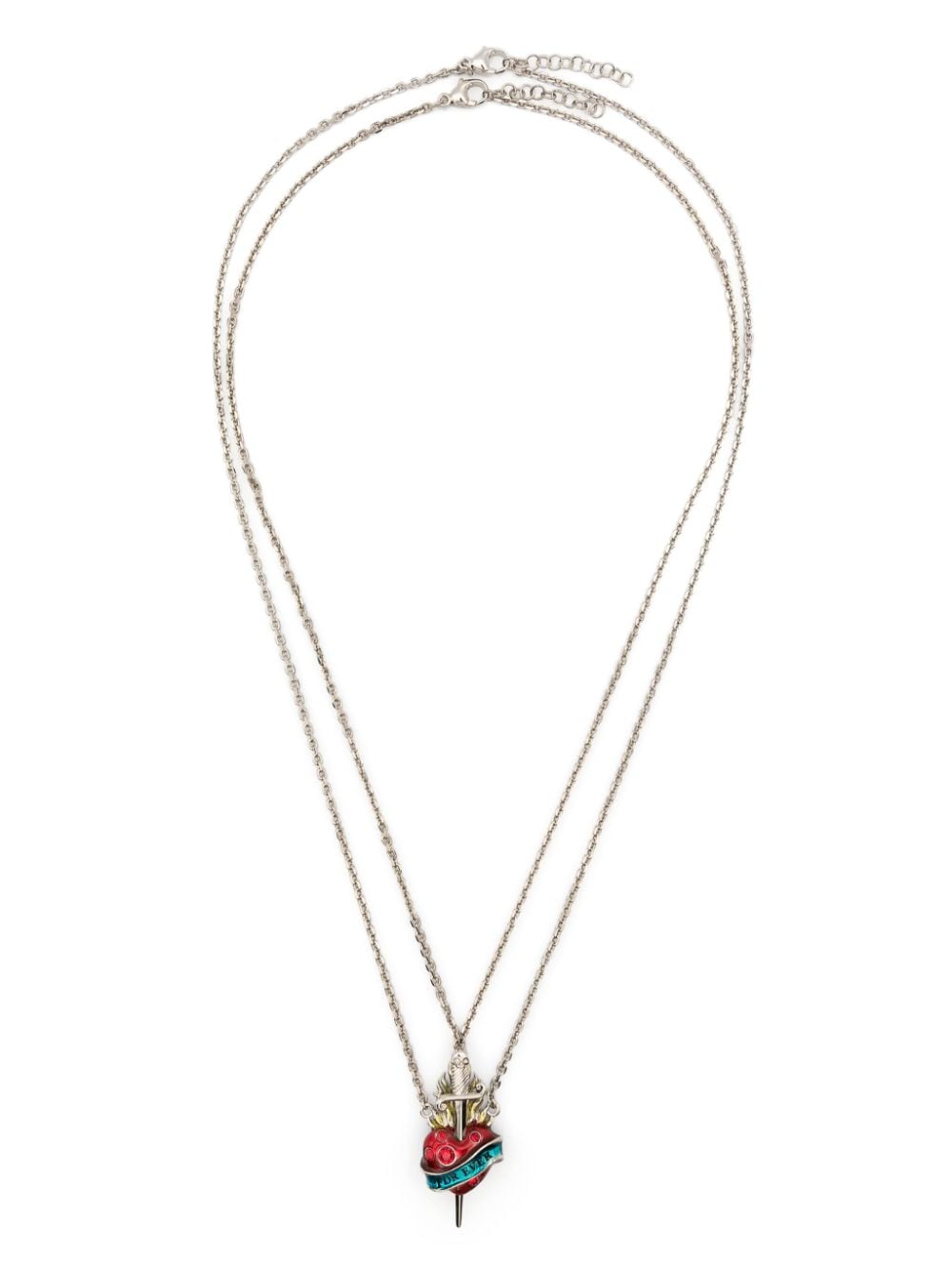 Jean Paul Gaultier The Heart Chain Necklace In Silber