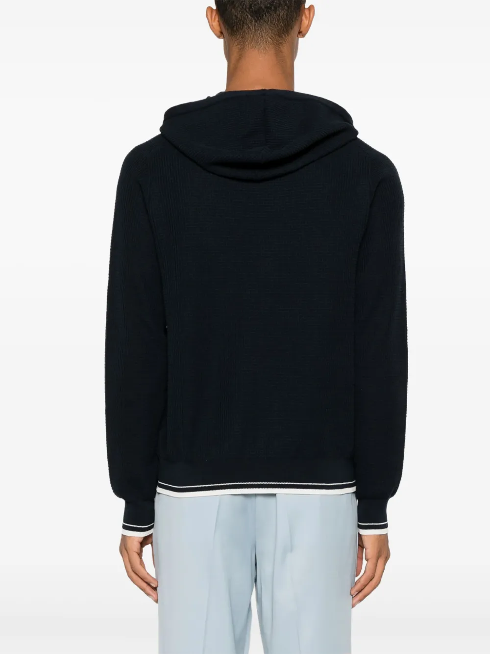 Peserico Hoodie met gestreepte afwerking Blauw