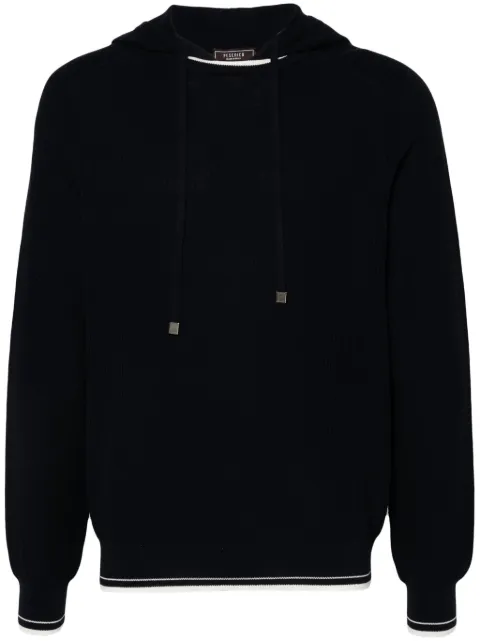 Peserico hoodie con bordes a rayas