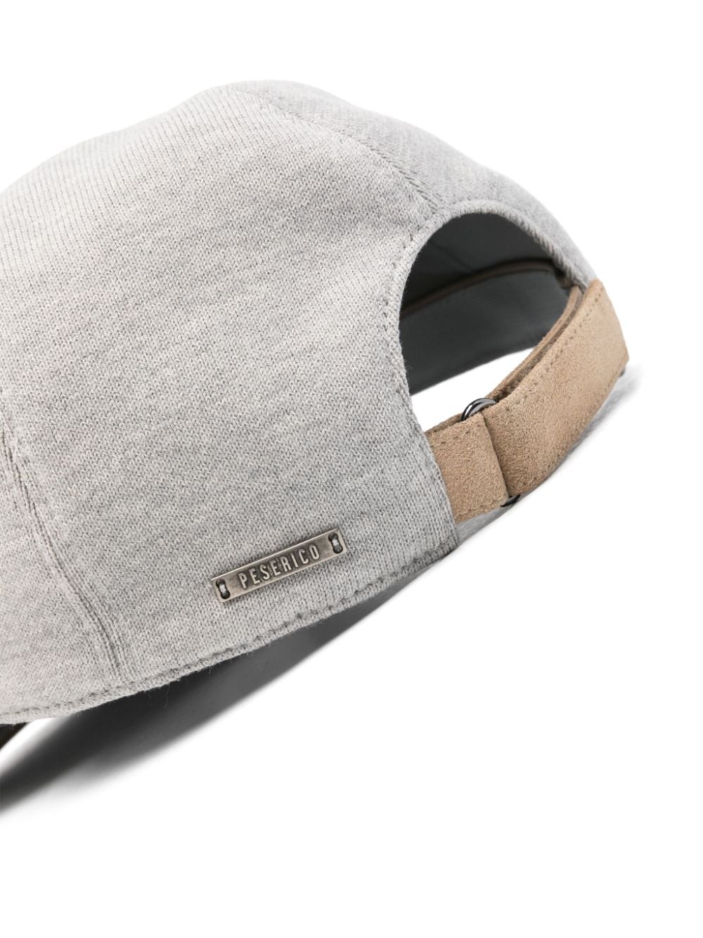Shop Peserico Logo-plaque Knitted Cap In Grey