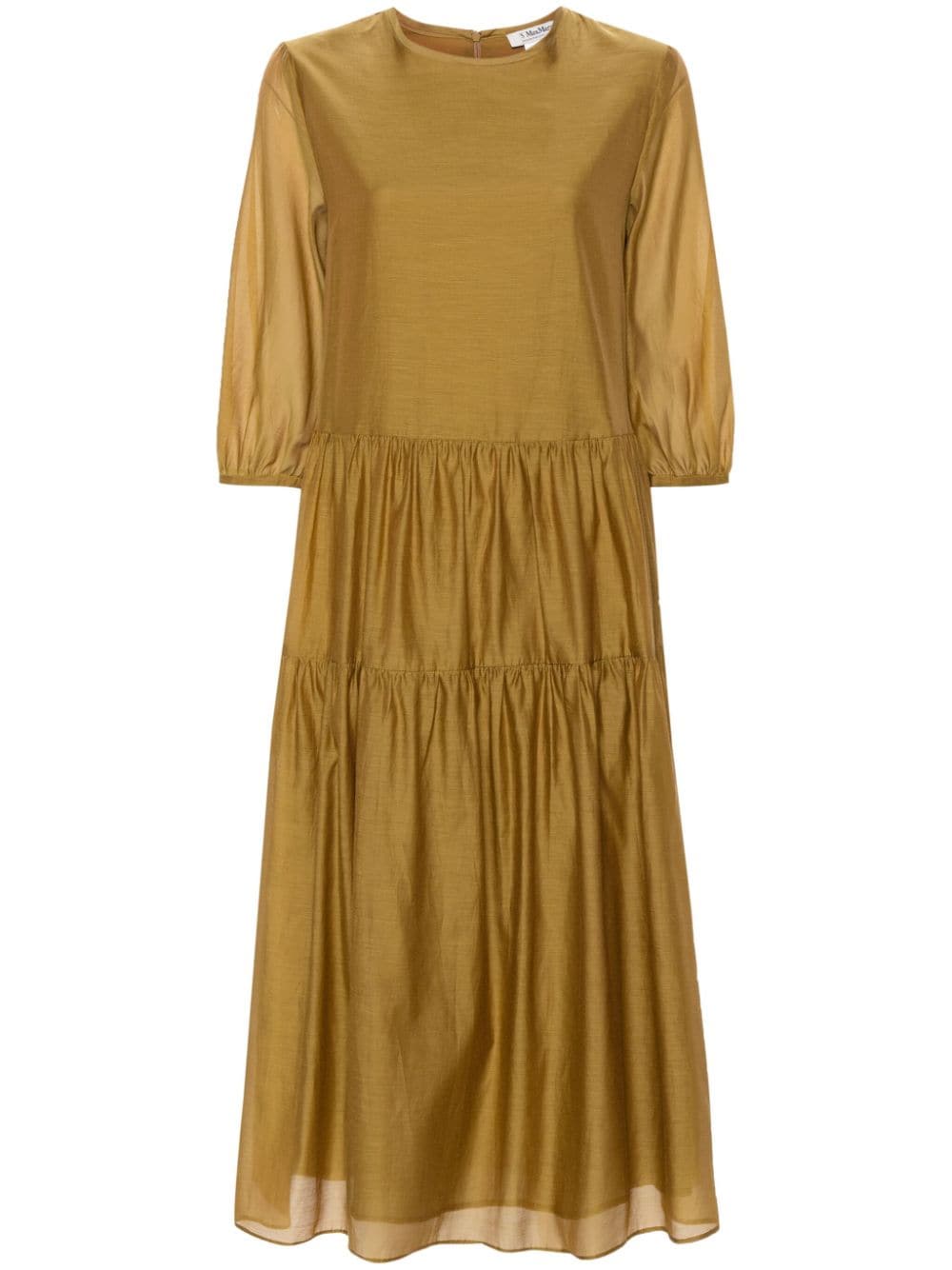 Shop 's Max Mara Etienne Ruffle-detail Dress In Brown