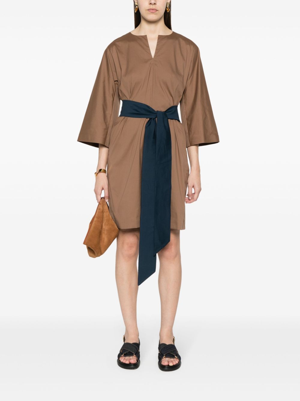 Shop 's Max Mara Leila Belted Dress In Brown