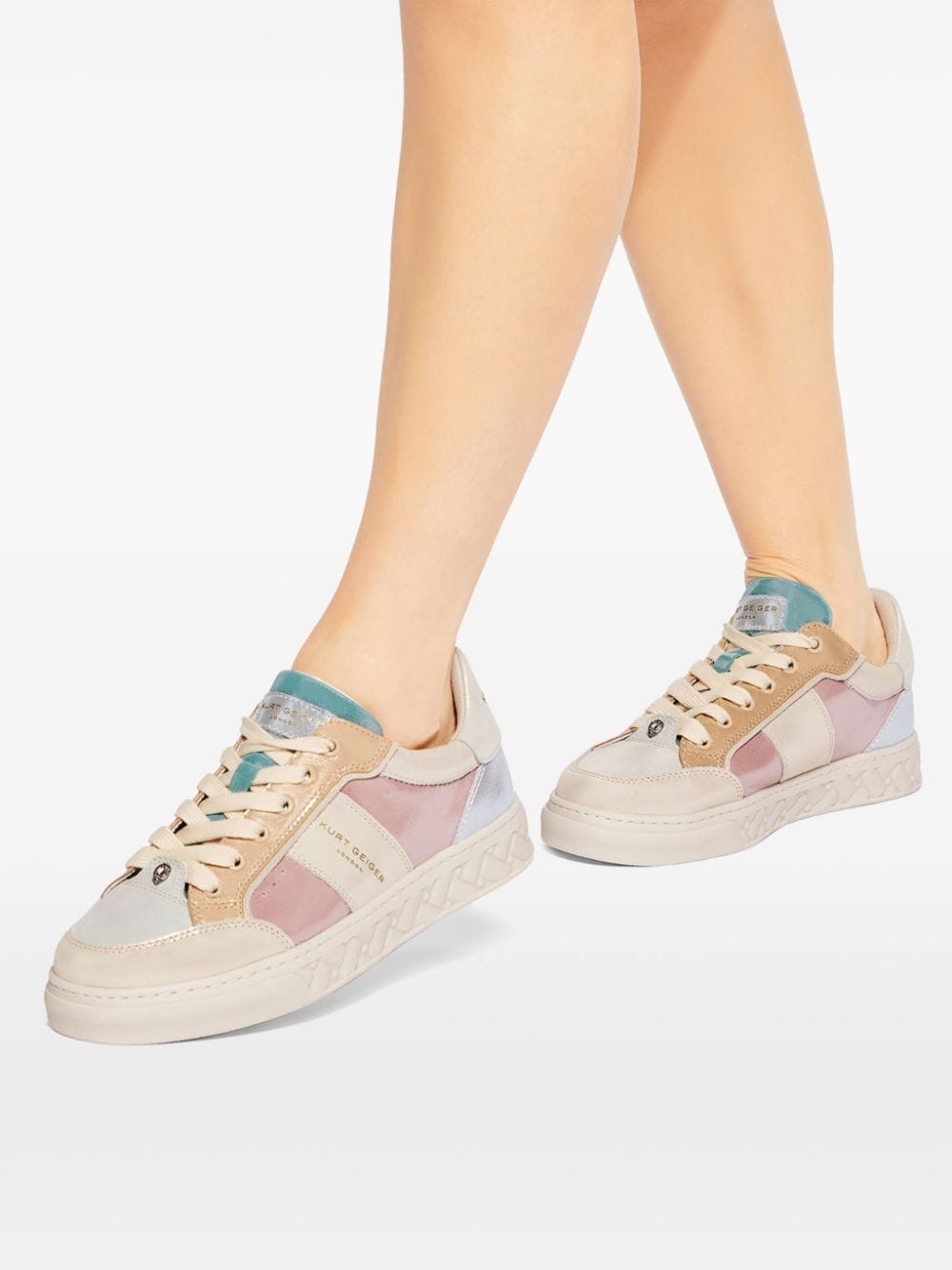 Shop Kurt Geiger Kensington Slim Cupsole Sneakers In Pink