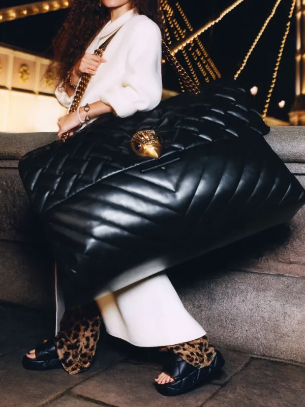 Kurt Geiger London Kensington Puff Leather Flatform Sandals