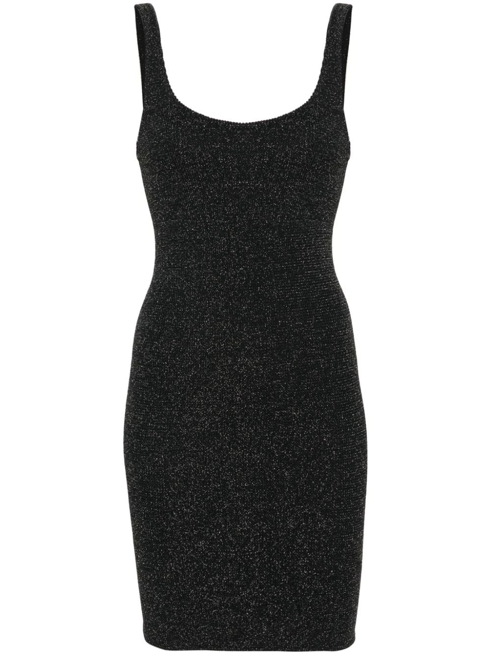 Mc2 Saint Barth Logo-patch Ribbed Dress In Black